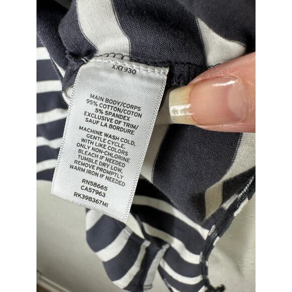 Abound Gray & White Stripe Sleeveless Mock Neck Bodysuit L - Picture 7 of 14